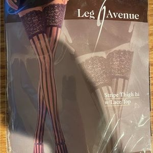 Leg Avenue black striped stockings (OS)